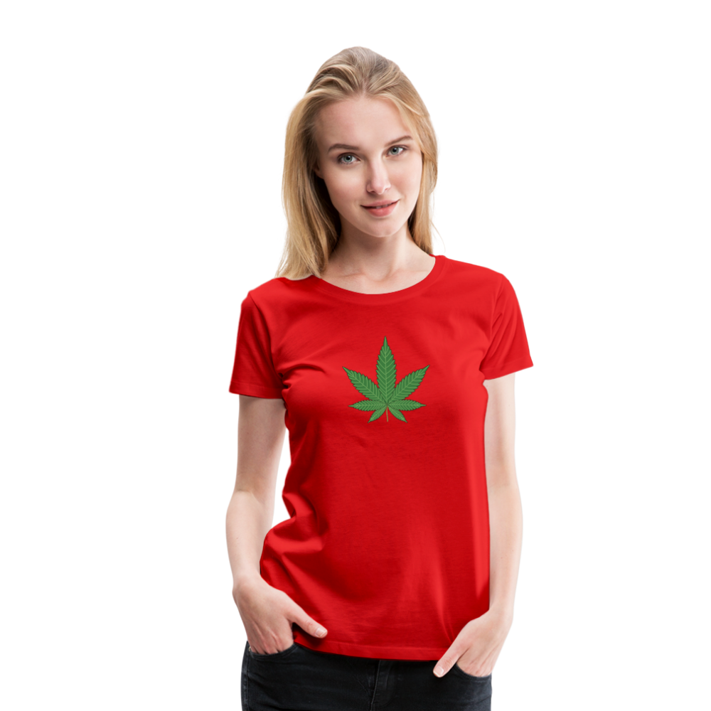 Cannabis Hanfblatt Frauen Premium T-Shirt - Rot