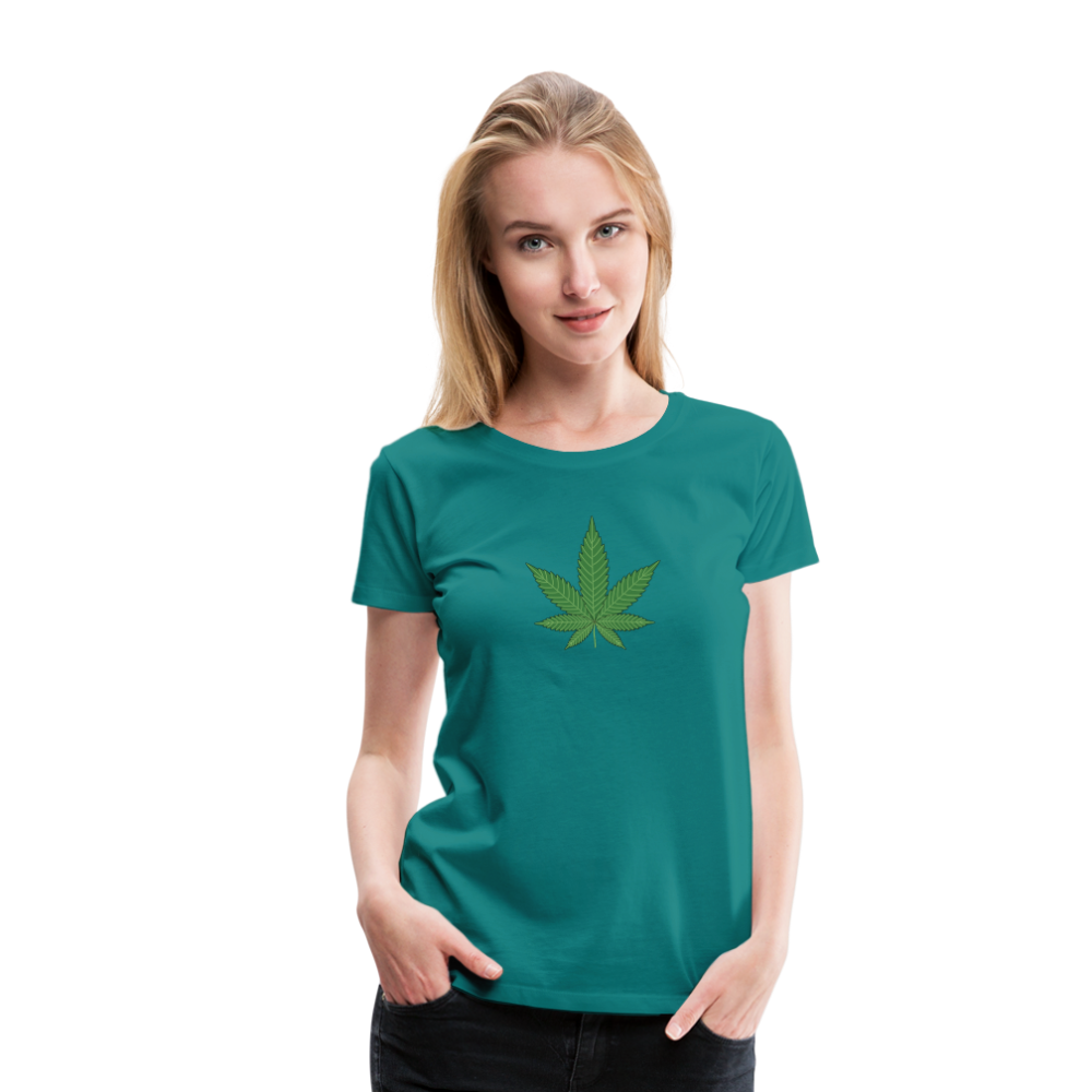 Cannabis Hanfblatt Frauen Premium T-Shirt - Divablau