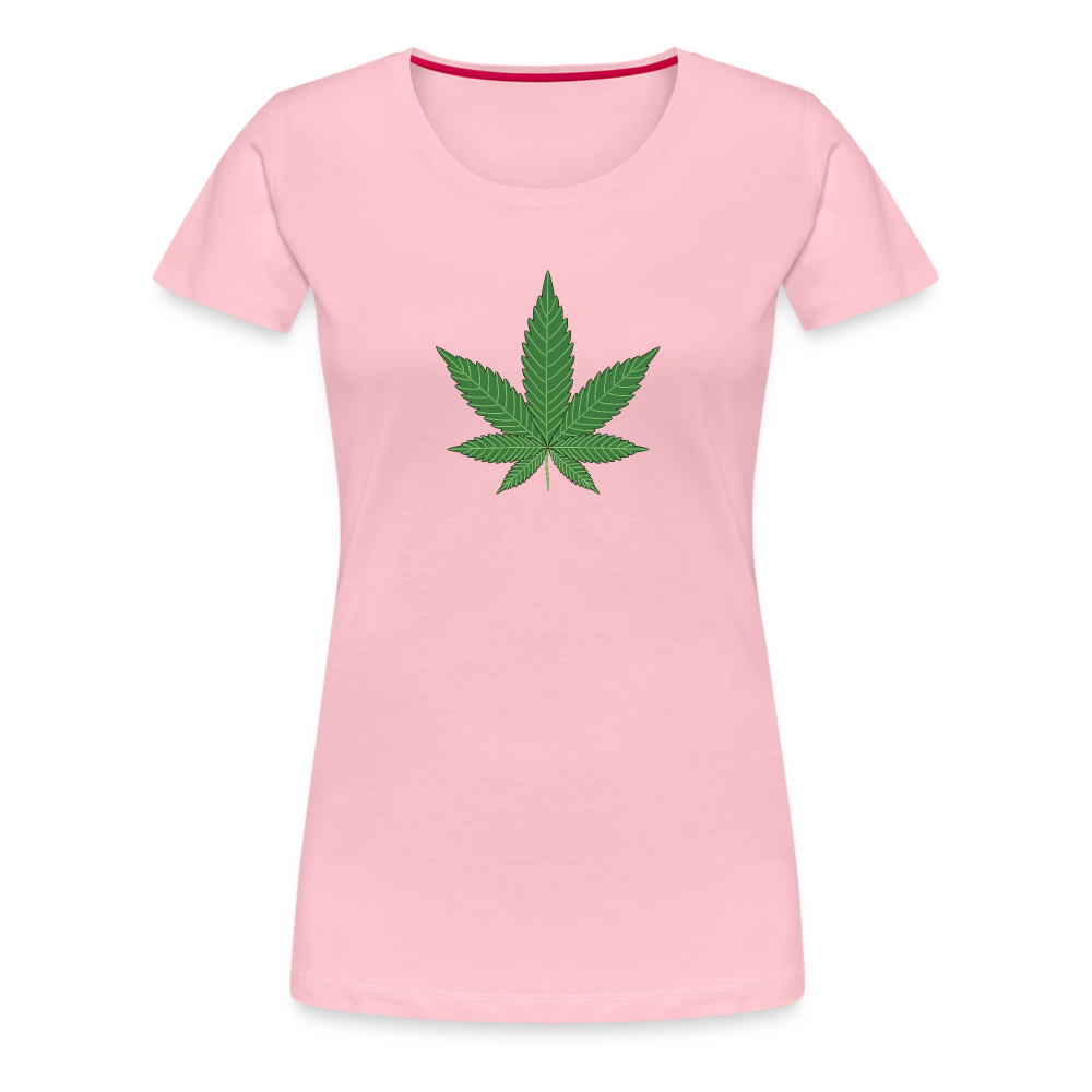 Cannabis Hanfblatt Frauen Premium T-Shirt - Hellrosa