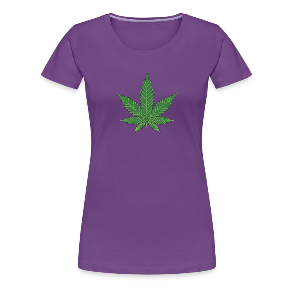 Cannabis Hanfblatt Frauen Premium T-Shirt - Lila