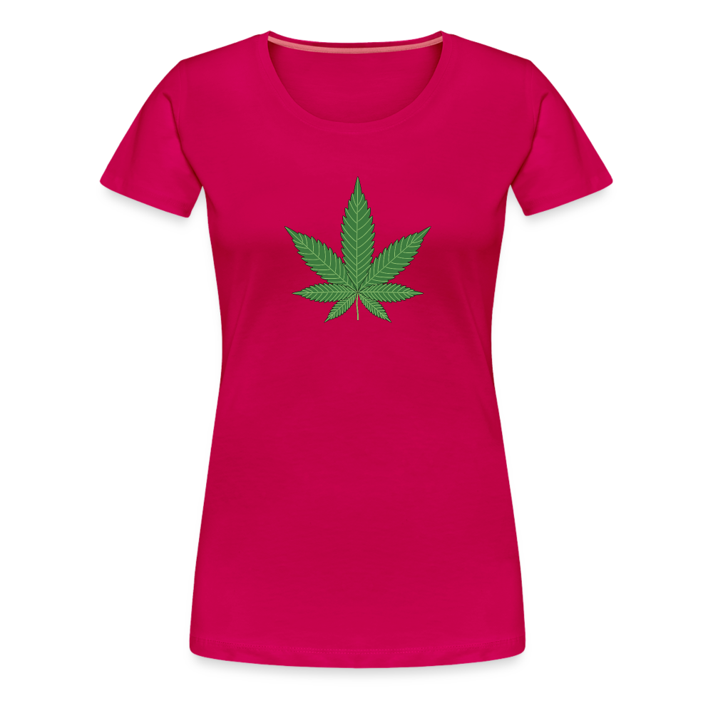 Cannabis Hanfblatt Frauen Premium T-Shirt - dunkles Pink