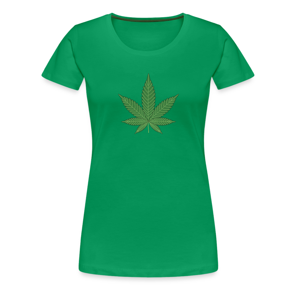 Cannabis Hanfblatt Frauen Premium T-Shirt - Kelly Green
