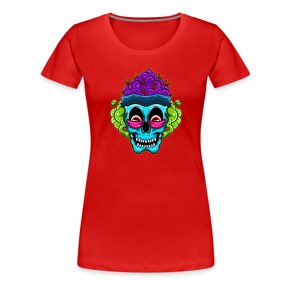 Stoned Zombie Rot Augen Damen Weed T-Shirt - Cannabis Merch