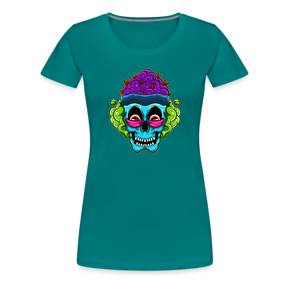 Stoned Zombie Rot Augen Damen Weed T-Shirt - Cannabis Merch