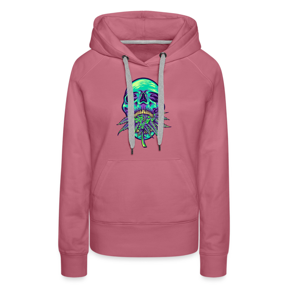 Totenkopf mit Knospe Damen Cannabis Hoodie - Cannabis Merch