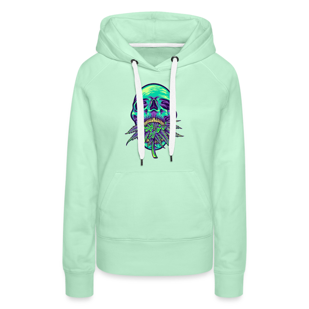 Totenkopf mit Knospe Damen Cannabis Hoodie - Cannabis Merch