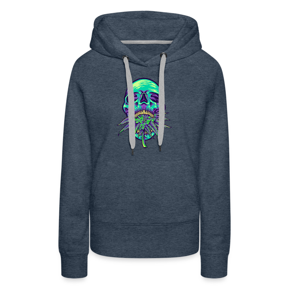 Totenkopf mit Knospe Damen Cannabis Hoodie - Cannabis Merch