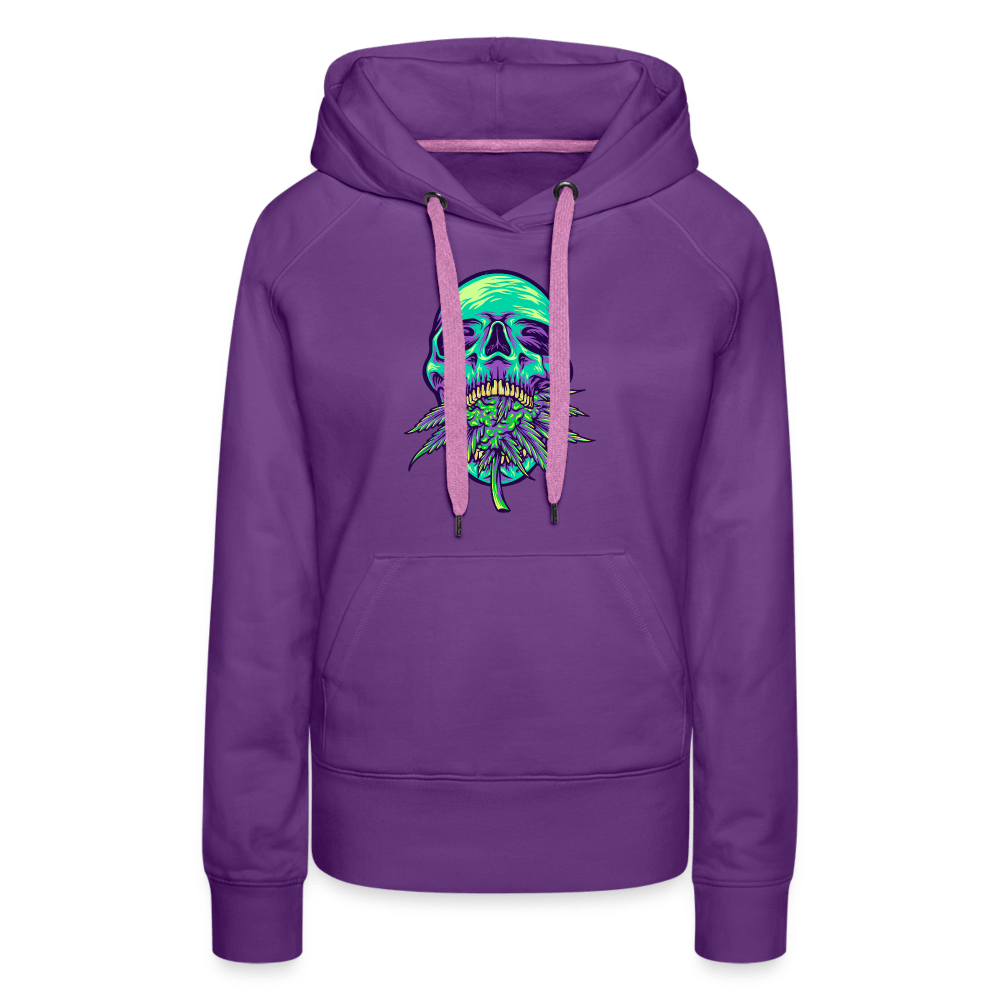 Totenkopf mit Knospe Damen Cannabis Hoodie - Cannabis Merch