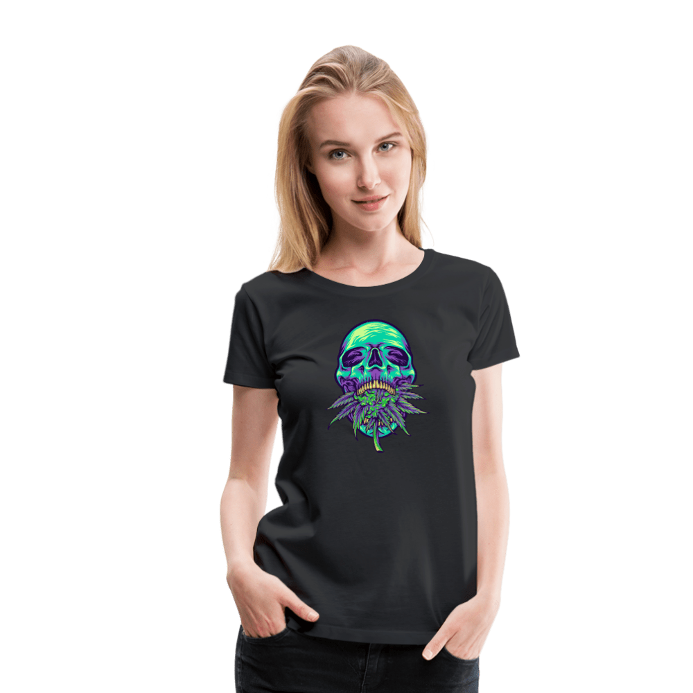Totenkopf mit Knospe Damen Weed T-Shirt - Cannabis Merch