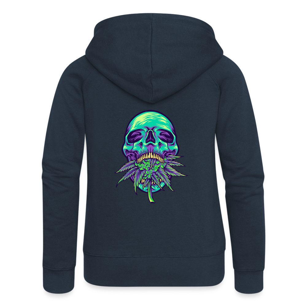 Totenkopf mit Knospe Weed Damen Cannabis Kapuzenjacke - Cannabis Merch