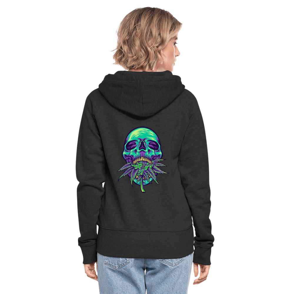 Totenkopf mit Knospe Weed Damen Cannabis Kapuzenjacke - Cannabis Merch