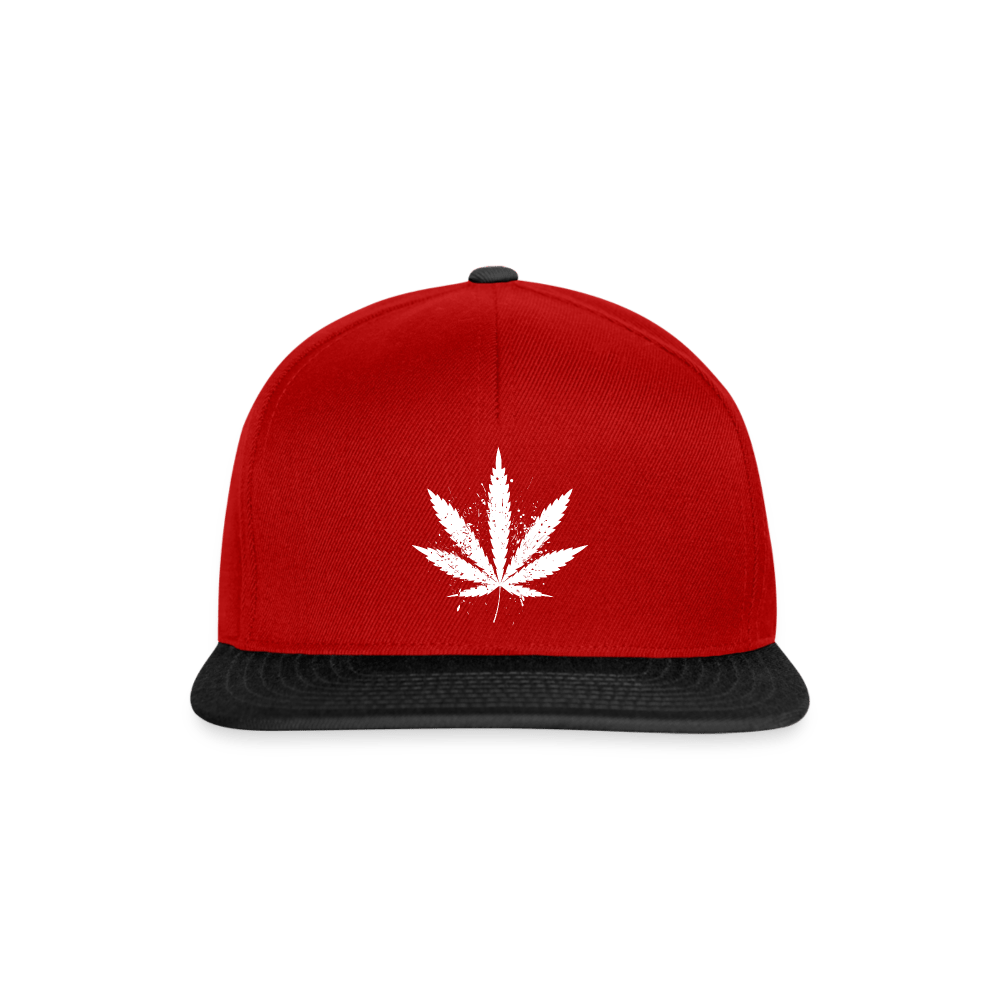 White Weed Hanfblatt Snapback Cannabis Cap - Cannabis Merch